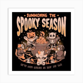 Summoning the Spooky Season - Evil Cat Halloween Gift 1 Art Print