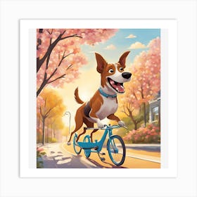 Dog On A Bike Art Print