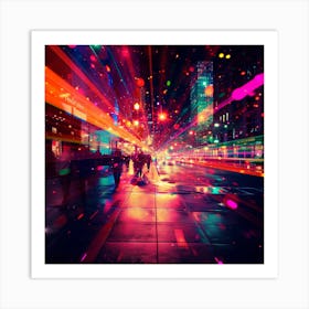 Neon Lights In The City Art Print