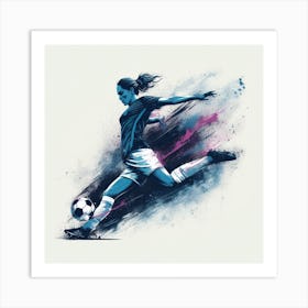 Girls Soccer Power Art Print