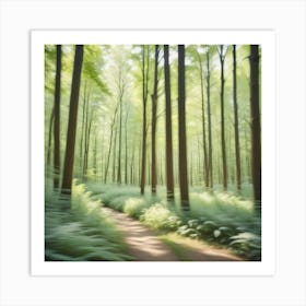 Slow Motion Forest Path Art Print