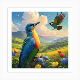 Bird In The Meadow Art Print