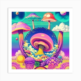 Psychedelic Mushrooms 1 Art Print