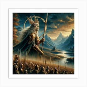 Milddle Earth devivative/ elven warrior / Fantasy Art Print