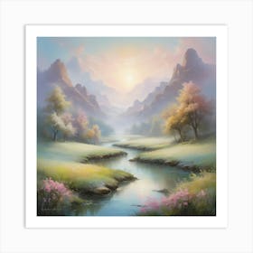 Sunrise In The Mountains Art Print 2 Art Print