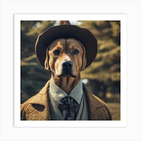 Dog In A Hat 1 Art Print