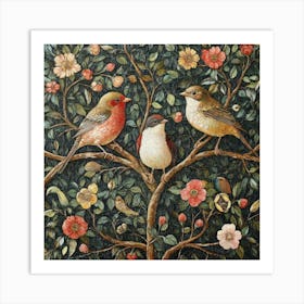 Birds In A Tree Art 16 Art Print