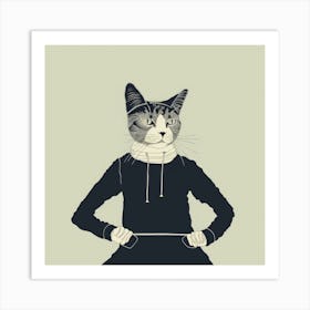 Cat In Yoga Pose Art Print