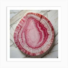 Pink Agate Slice Art Print