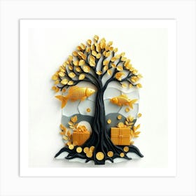 Gold Tree Art Print