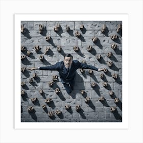 Man With His Hands Out 1 Art Print