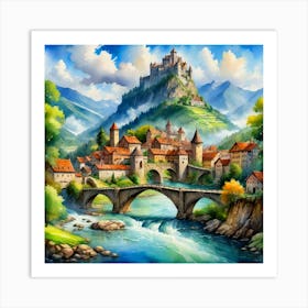 Castle In The Mountains Art Print