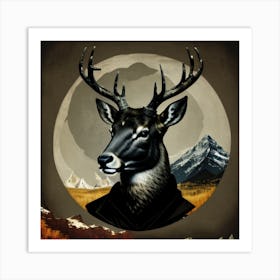 Deer In The Mountains Art Print