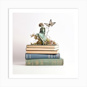 Fairy On Books Art Print