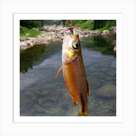 Fish On A Hook Art Print