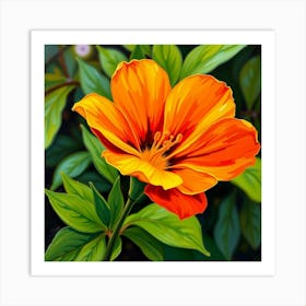 Orange Flower 1 Art Print