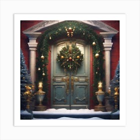 Christmas Door 92 Art Print