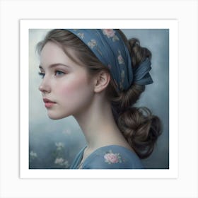 Portrait In Blue Art Print