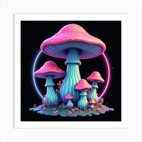 Psychedelic Mushrooms Art Print