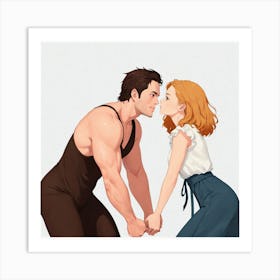 Kissing Couple 15 Art Print