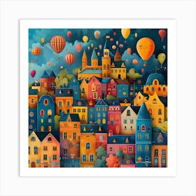 Hot Air Balloons In The Sky Art Print