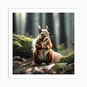 Squirrel In The Forest 224 Art Print