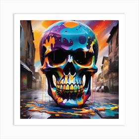 Colorful Skull 5 Art Print
