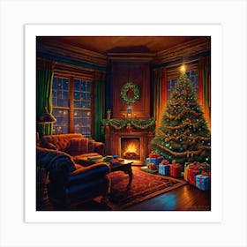 Christmas In The Living Room 19 Art Print