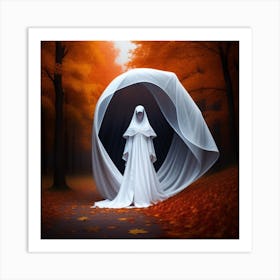 White Woman In The Forest Art Print