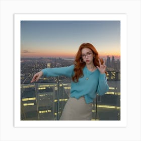 K-Pop Girl At Sunset Art Print