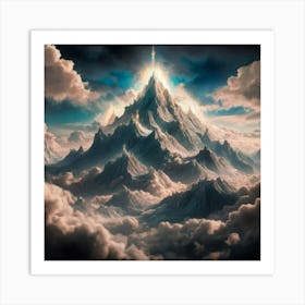 'Clouds And Mountains' 1 Art Print