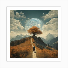 Tree In The Mountains Art Print