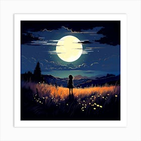 Full Moon Night Art Print