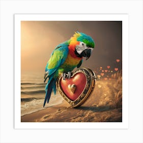 Parrot With Heart Art Print