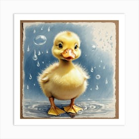 Duck In The Rain 10 Art Print