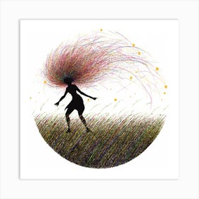 Girl In A Field 7 Art Print