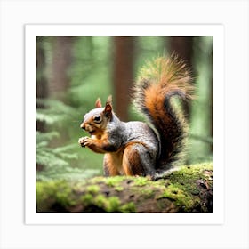 Squirrel In The Forest 94 Art Print