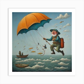 'Flying Fisherman' Art Print