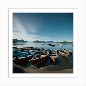 Boats On A Lake Art Print