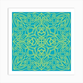 Kazakhstan Square Motif 4 Art Print