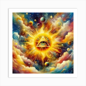 Sun with eye 3 Art Print