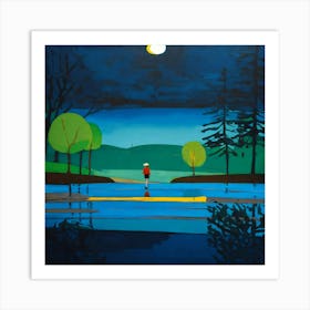 Moonlight On The Lake Art Print