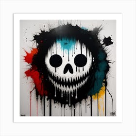 Splatter Skull Art Print