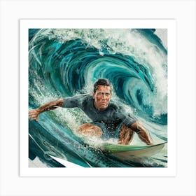 Surfer On A Wave 5 Art Print