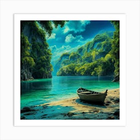 Boat On The Beach Art Print