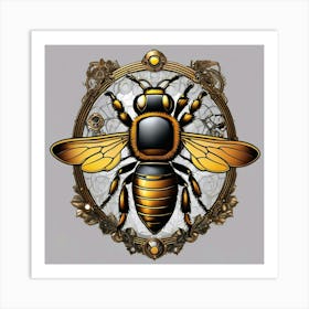 Steampunk Honeybee Logo Art Print