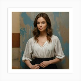 Woman In A White Blouse Art Print