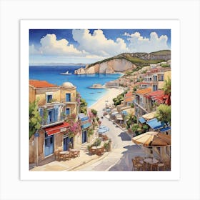 Greece Town 1 Art Print