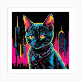 Cat In The City 3 Art Print