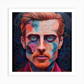 Man With A Colorful Face Art Print